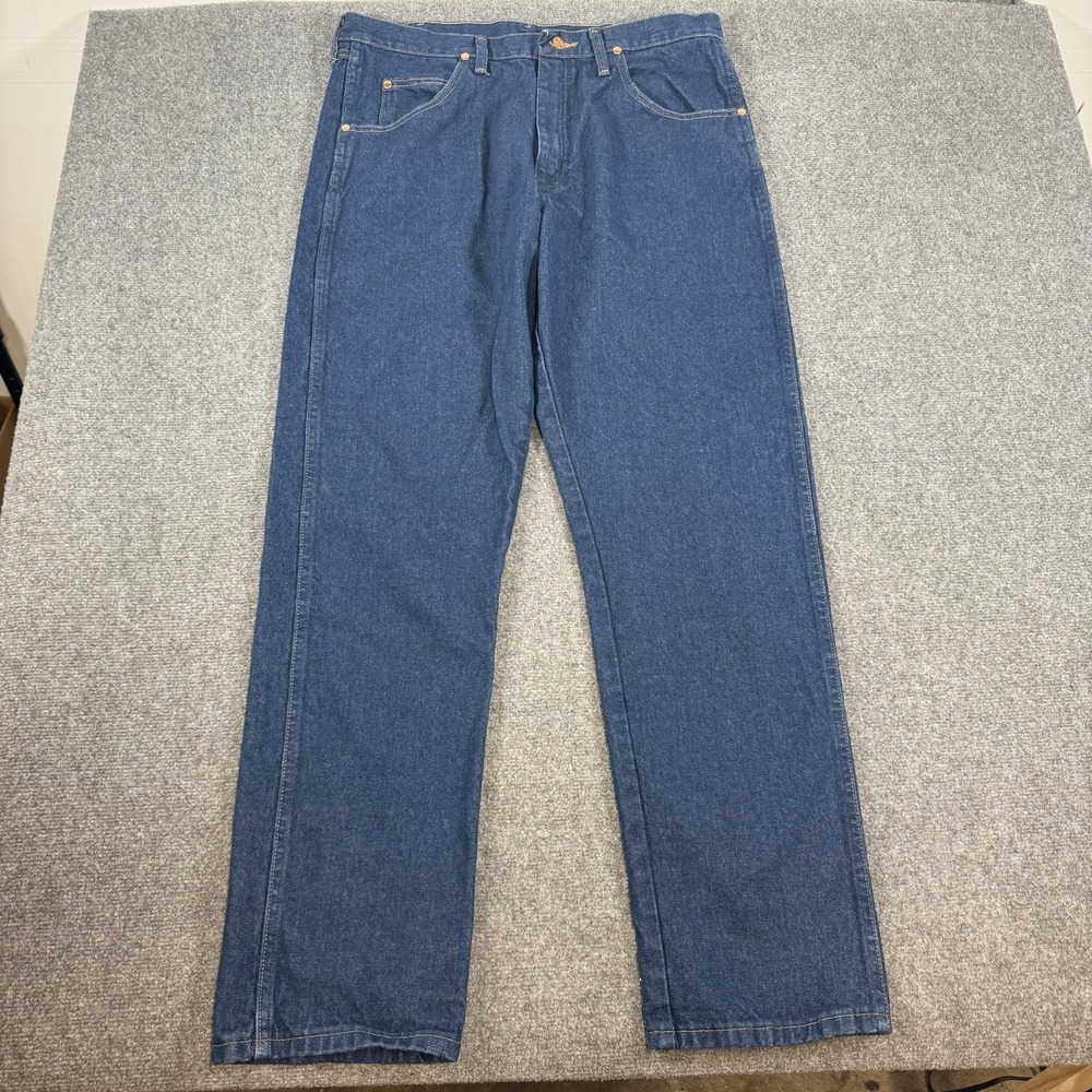 Wrangler Jeans Mens 36x34 (Fits 34x34) Blue Cowboy Cut Relaxed Fit Denim 1031MWZ